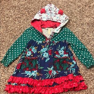 Matilda Jane Festive Red and Green Hooded Dress